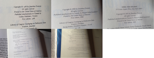 The Complete Novels of Jonathan Franzen, all 1st Edition 1st Printing