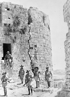 Australian troops among the ruins of the old Crusader castle at Sidon, Lebanon, July 1941 (Imperial War Museum)