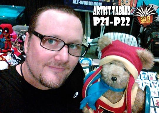 Tristan the Teddy Bear and Nick at Sci-Fi In The Valley