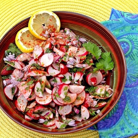 Radish, Mint, and Chive Blossom Salad