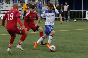 FCE's Jake Keegan in action against the Ottawa Fury. PHOTO: FC EDMONTON/TONY LEWIS
