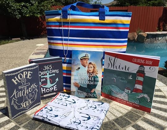 To celebrate the release of Anchor in the Storm, Sarah Sundin is offering the All Hands on Deck Prize Pack giveaway! One winner will receive a prize pack including: A signed copy of Anchor in the Storm Tote bag Anchor necklace 365 Devotions for Hope by Karen Whiting Shine: Nautical Inspirational Adult Coloring Book “Hope Anchors the Soul” journal Nautical tea towels Details and entry on the Litfuse website. Giveaway ends June 8, 2016.