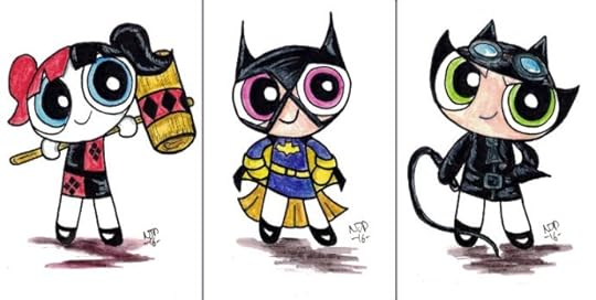 Harley Quinn, Batgirl And Catwoman Powerpuff Girl Mashup