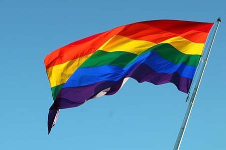 A gay pride flag