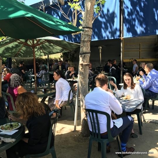 outdoor dining at Bergamot Cafe at Bergamot Station Arts Center in Santa Monica, California