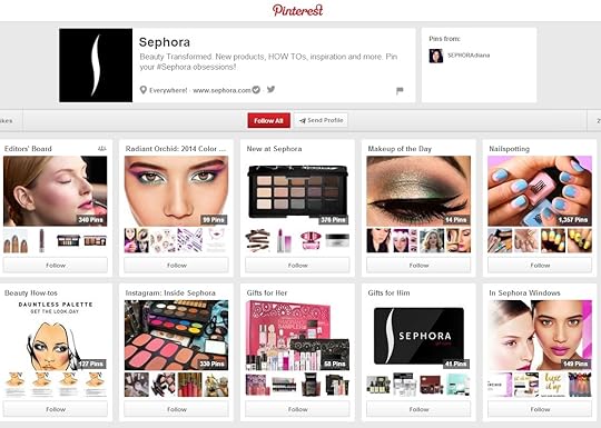 Screenshot of Sephoras pinterest