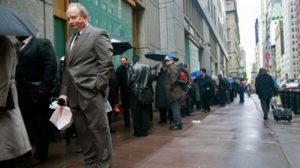 people standing in unemployment line - Yellen Rate Hike