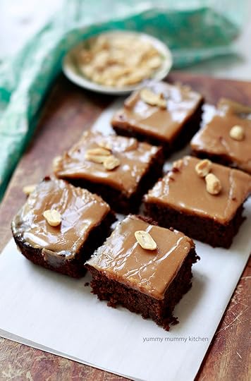 vegan almond flour brownies with peanut butter glaze