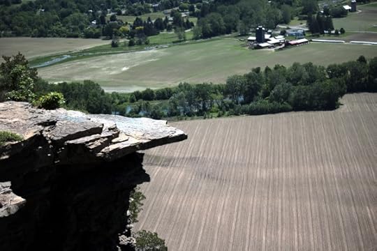 Farm and cliff from atop Vroman's Nose.