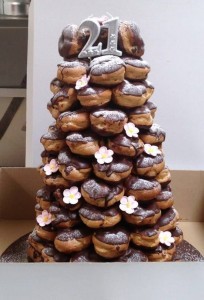 21st birthday Croquembouche cake