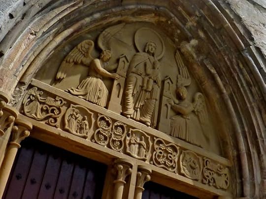 Lintel of the entrance to the church in Roncevaux: despite its Christian origins many walkers on the Camino don’t have a religious motivation