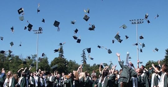 Grads and hat toss