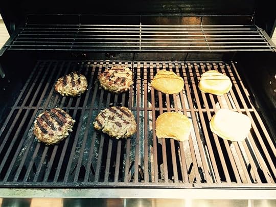 The patties and the buns getting ready.