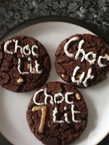 Iced by me (if you can call it that) but not made by me...so perfectly edible, according to my sons.