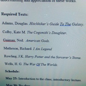 scifi syllabus
