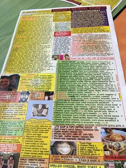 menu at Shopsin's in NYC
