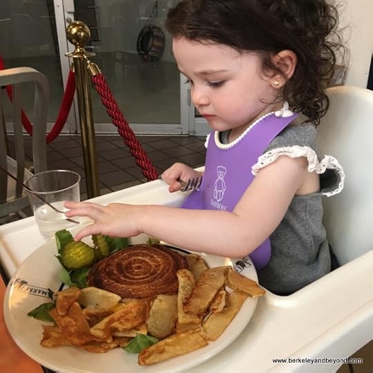child with Toas-tite cheese sandwich at Shopsin's in NYC