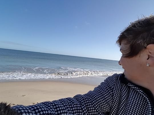 I tried and tried to et a selfie with dolphins in the background. But every time I clicked they dived. 