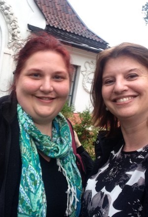 Redheaded Girl och jag utanför