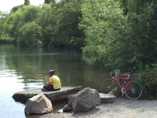 cyclist at Green Lake
