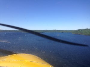 Flying into Elsie Lake.