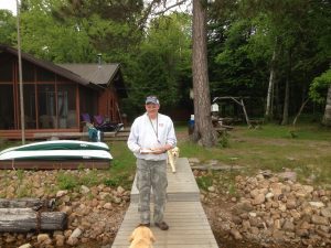 Sammy delivering conies to the old guys.