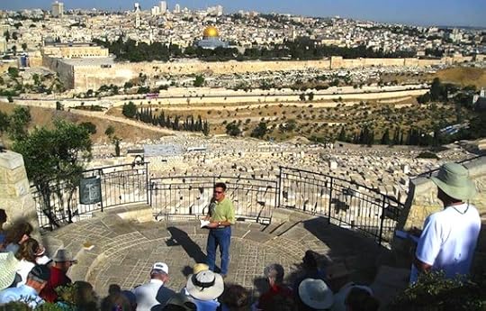 On the Mount of Olives overlooking the Temple Mount.