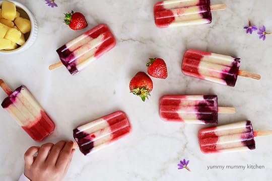 healthy red, white, and blue popsicle recipe
