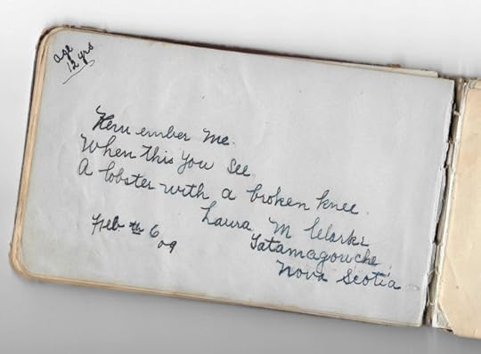 Great-Aunt Laura Clark's autograph in my Great-Grandmother's autograph album