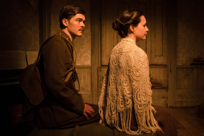 Alexander Knox (Charlie) and Elizabeth Rossiter (Frau Beutin). It Is Easy To Be Dead. Finborough Theatre.