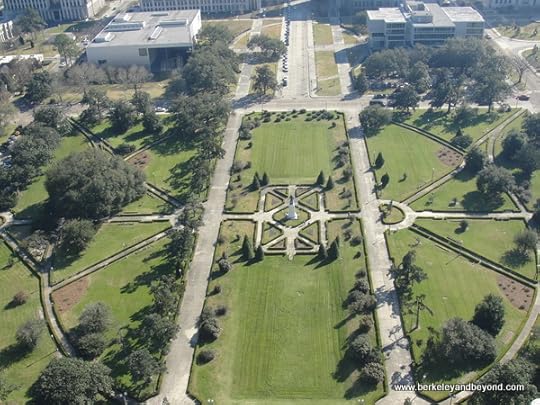 view of Huey P. Long statue from top of Louisiana State Capitol in Baton Rouge, Louisiana