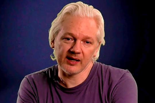 WikiLeaks editor Julian Assange speaking via videostream at an event in New York City on June 22, 2016
