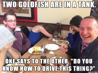 dad joke goldfish tank