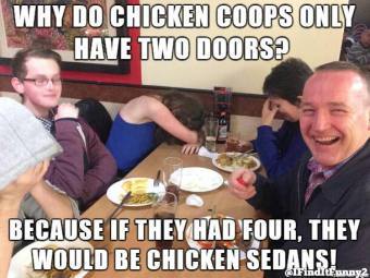 dad joke chicken sedan