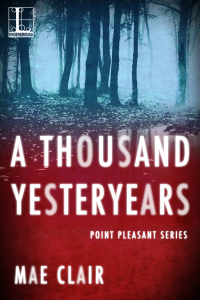 Book cover for A Thousand Yesteryears by Mae Clair, depicting a wooded thicket at night