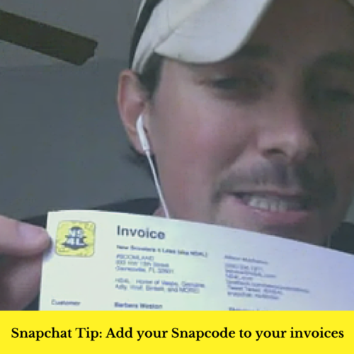 Snapchat Tip- Add your Snapcode to your invoices