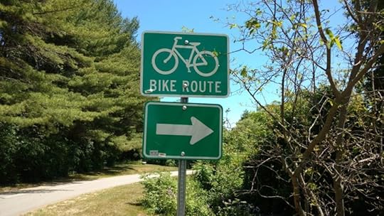 Keeping to the bike route.