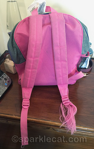 Damaged hello kitty backpack