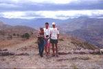 Alexandra showing Oli and me around the ruins