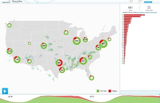 The U.S. MiseryMap of Flight Delays Map Infographic