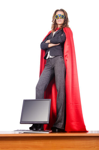 Businesswoman in superwoman concept