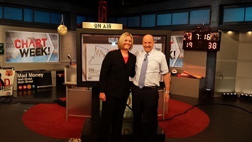 Carley Garner and Jim Cramer on the Mad Money set