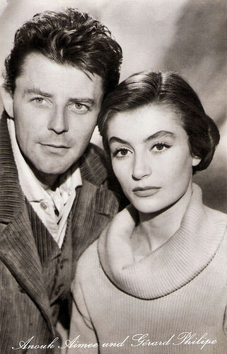 Gérard Philipe and Anouk Aimée in Les amants de Montparnasse (1958)