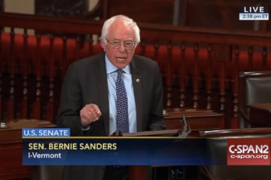 Bernie Sanders speaking on the Senate floor against the PROMESA bill on Wednesday, June 29, 2016