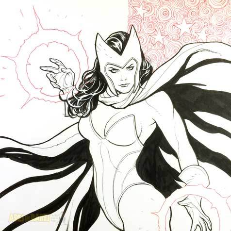 Frank Cho: Scarlet Witch commission Wanda Maximoff, marvel comics