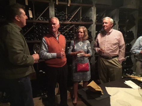 Marchesi di Grésy cellar master, Jeffrey Chilcott, sharing his vast knowledge of Piemonte and its wine and food with Rusty and Susan Richardson and Bruce Kiely. 