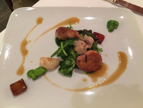 Not a snail person? No problem. There was a delicious quail dish as an option. I had snails! 
