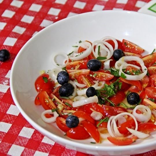 Tomato Salad with a Clementine Ginger Dressing