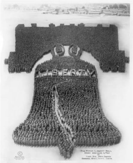 The Human Liberty Bell, made with the help of 25,000 troops. 