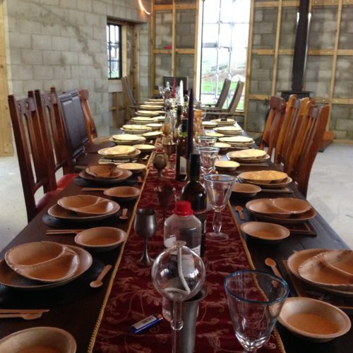 medieval banquet table
